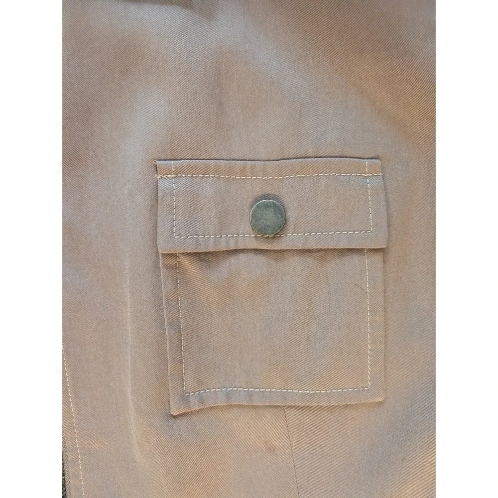 Doncaster Utility Vest Women's Size 14 Tan Khaki Full Zip 100% Tencel Sleeveless